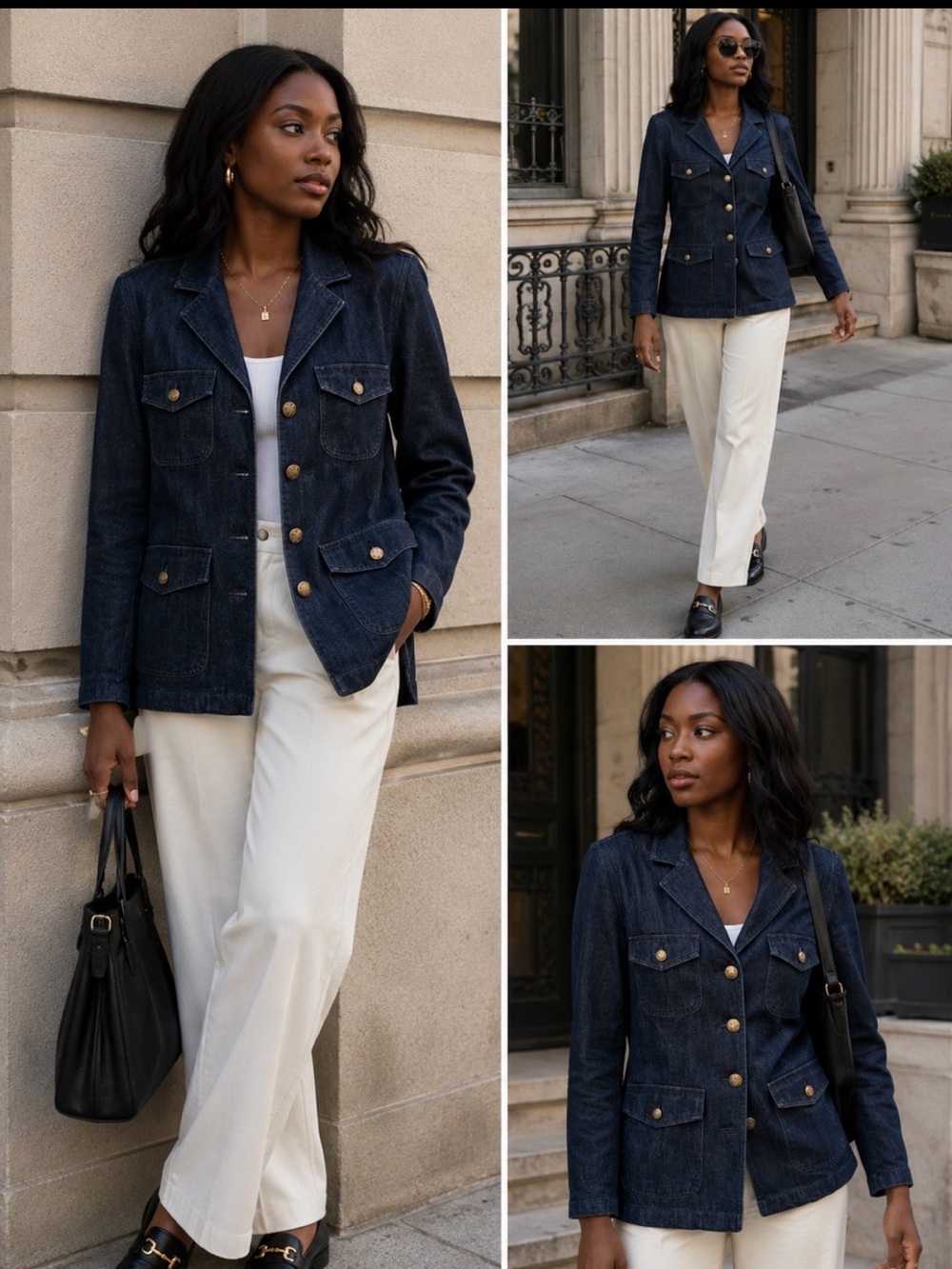 Ralph Lauren Dark Blue Denim Jacket with Gold Buttons